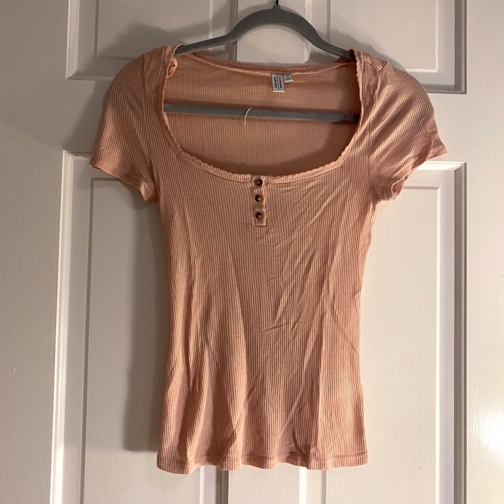 & Other Stories Square Neck Ribbed Tee